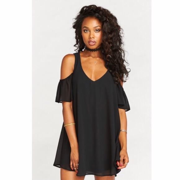 Show Me Your Mumu Black Birdie Ruffle Dress Small - Picture 1 of 6